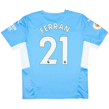 2021-22 Manchester City Home Shirt Ferran #21 - 9/10 - (L)