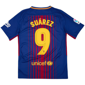 2017-18 Barcelona Home Shirt Suarez #9 - 9/10 - (S)