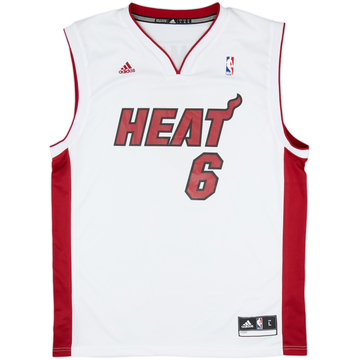 2010-14 Miami Heat James #6 adidas Home Jersey - 7/10 - (L)