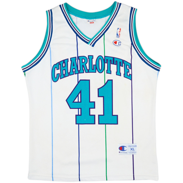 1995-97 Charlotte Hornets Rice #41 Champion Home Jersey - 7/10 - (XL)