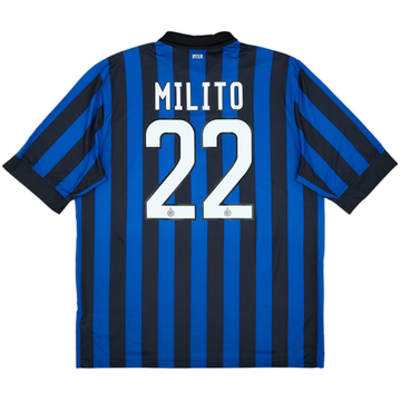 2011-12 Inter Milan Home Shirt Milito #22 - 8/10 - (XL)