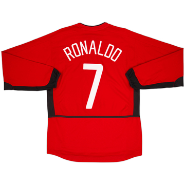 2002-04 Manchester United Home L/S Shirt Ronaldo #7 - 5/10 - (M)