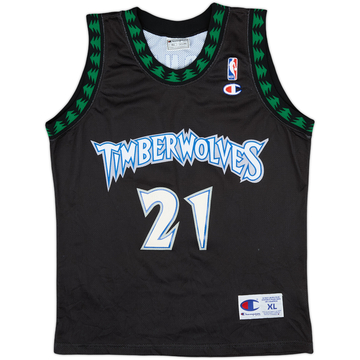 1997-07 Minnesota Timberwolves Garnett #21 Champion Alternate Jersey - 6/10 - (XL.Boys)