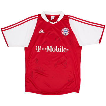 2003-04 Bayern Munich Squad Signed Home Shirt - 6/10 - (S)