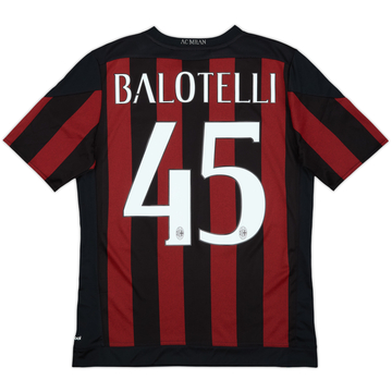 2015-16 AC Milan Home Shirt Balotelli #45 - 10/10 - (XL.Boys)