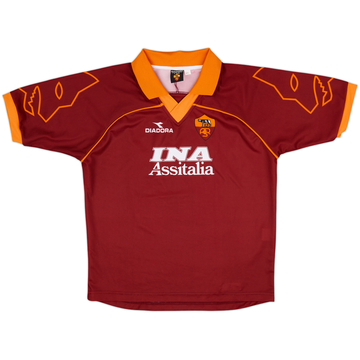1999-00 Roma Basic Home Shirt - 9/10 - (XL.Boys)