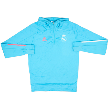 2020-21 Real Madrid adidas 1/4 Zip Hooded Top - 5/10 - (M)