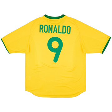 2000-02 Brazil Home Shirt Ronaldo #9 - 7/10 - (L)