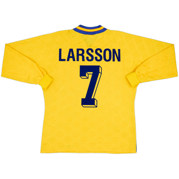 1994-96 Sweden Home L/S Shirt Larsson #7 - 8/10 - (L)