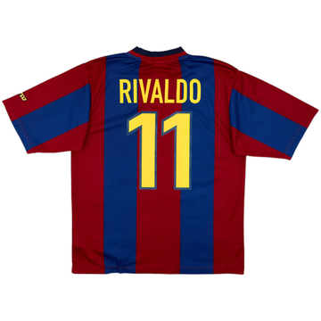 1998-00 Barcelona Basic Home Shirt Rivaldo #11 - 8/10 - (M)