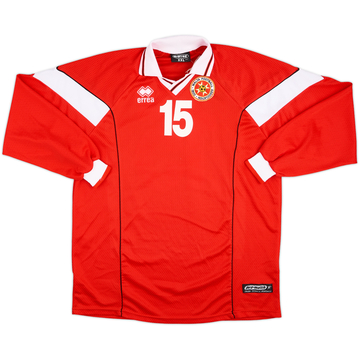 2001 Malta Match Issue Home L/S Shirt #15 (Camilleri)