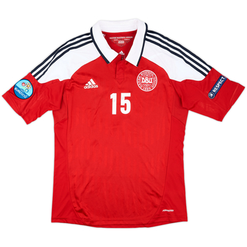 2012 Denmark Player Issue Euro 2012 Home Shirt #15 - 7/10 - (L)
