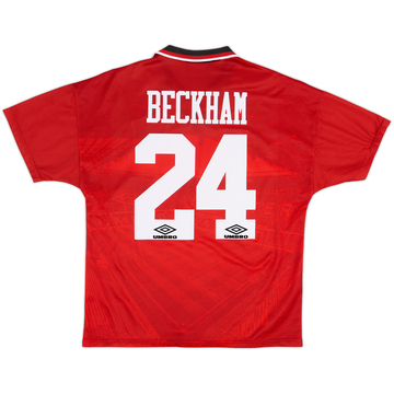 1994-96 Manchester United Home Shirt Beckham #24 - 8/10 - (M)