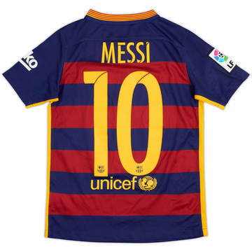 2015-16 Barcelona Home Shirt Messi #10 - 8/10 - (9-10 Years)