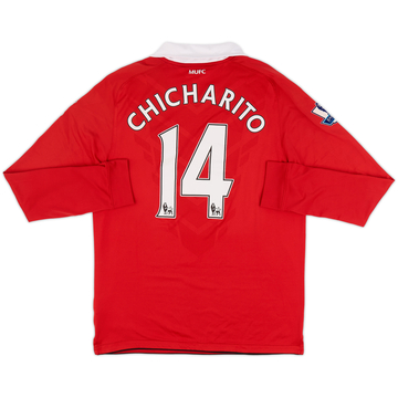 2010-11 Manchester United Home L/S Shirt Chicharito #14 - 7/10 - (M)