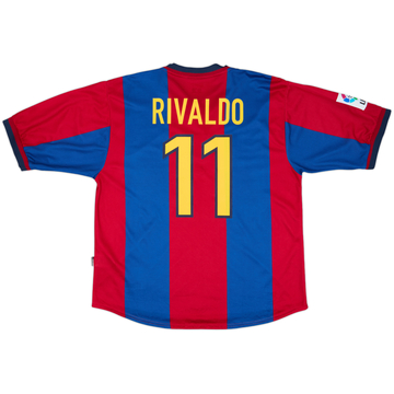 1998-00 Barcelona Home Shirt Rivaldo #11 - 8/10 - (XL)