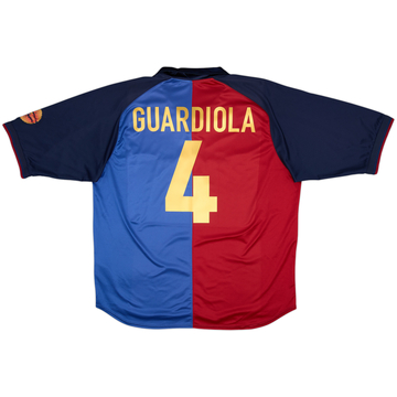 1999-00 Barcelona Centenary Home Shirt Guardiola #4 - 7/10 - (XXL)