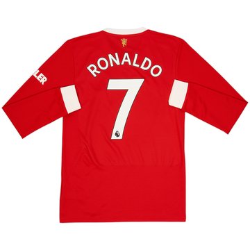 2021-22 Manchester United Home L/S Shirt Ronaldo #7 (S)