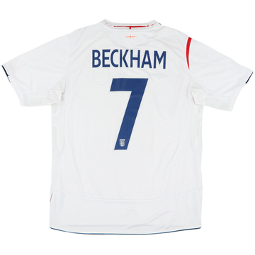 2005-07 England Home Shirt Beckham #7 - 6/10 - (L)
