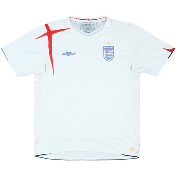 2005-07 England Home Shirt - 4/10 - (XL)