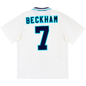 1995-97 England Home Shirt Beckham #7 - 6/10 - (L)