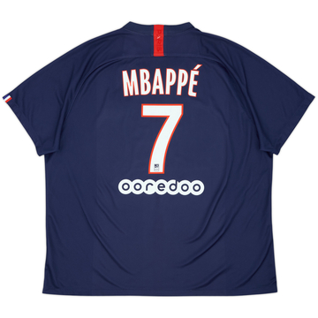 2019-20 Paris Saint-Germain Home Shirt Mbappe #7 - 7/10 - (3XL)