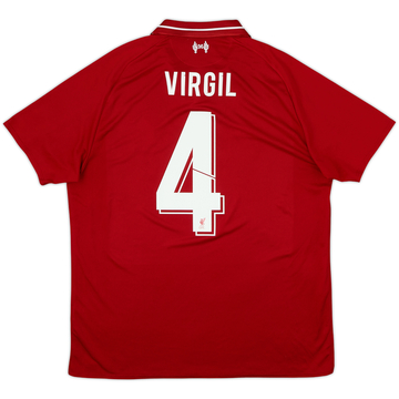 2018-19 Liverpool Home Shirt Virgil #4 - 10/10 - (L)