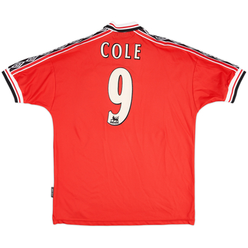 1998-00 Manchester United Home Shirt Cole #9 - 7/10 - (L)