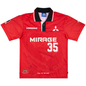1997 Urawa Red Diamonds Signed Home Shirt #35 (Nagai) - 4/10 - (S)