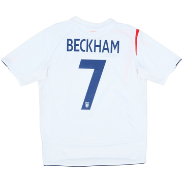 2005-07 England Home Shirt Beckham #7 - 6/10 - (L)
