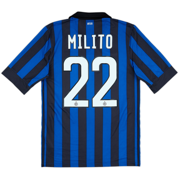 2011-12 Inter Milan Home Shirt Milito #22 - 8/10 - (S)