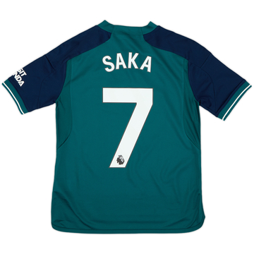Camiseta de la tercera equipación del Arsenal 2023-24 Saka #7 (Niños L)