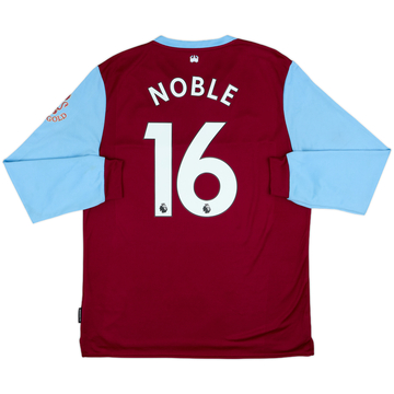 2019-20 West Ham Home L/S Shirt Noble #16 - 9/10 - (XL)