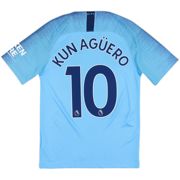 2018-19 Manchester City Home Shirt Kun Aguero #10 - 6/10 - (S)