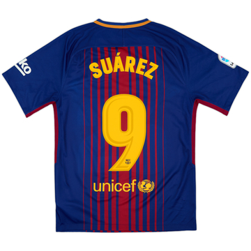 2017-18 Barcelona Home Shirt Suarez #9 - 8/10 - (S)