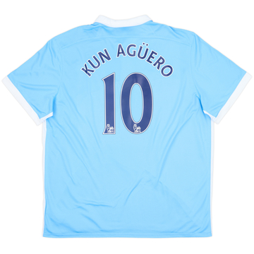 2015-16 Manchester City Home Shirt Kun Aguero #10 - 10/10 - (XXL)