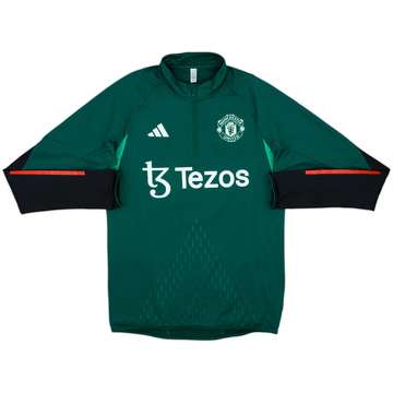 2023-24 Manchester United adidas 1/4 Zip Sweat Top - 9/10 - (S)