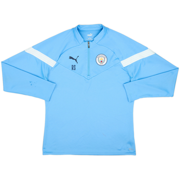 2021-22 Manchester City Staff Issue Puma 1/4 Zip Sweat Top 'RS' - 9/10 - (L)