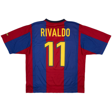 1998-00 Barcelona Basic Home Shirt Rivaldo #11 - 6/10 - (L)