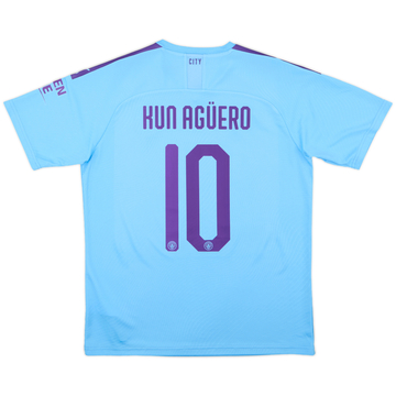 2019-20 Manchester City Home Shirt Kun Aguero #10 - 9/10 - (L)