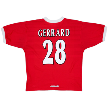 1998-00 Liverpool Home Shirt Gerrard #28 - 6/10 - (L)