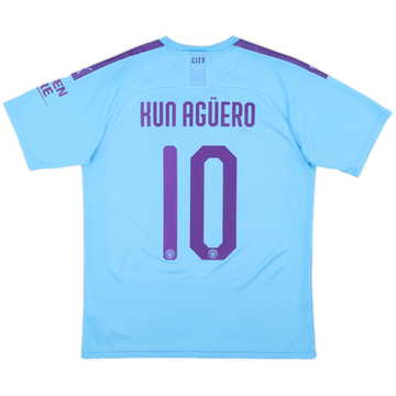 2019-20 Manchester City Home Shirt Kun Aguero #10 - 8/10 - (L)