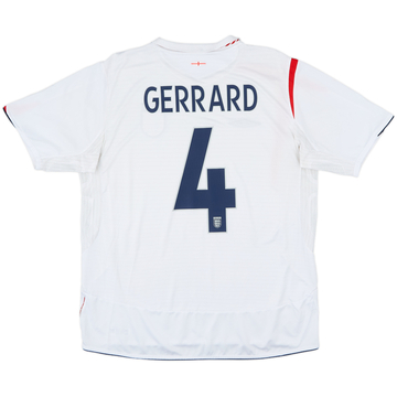 2005-07 England Home Shirt Gerrard #4 - 5/10 - (XL)