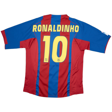 2004-05 Barcelona Home Shirt Ronaldinho #10 - 8/10 - (L)