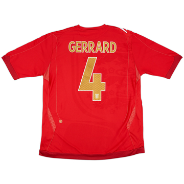 2006-08 England Away Shirt Gerrard #4 - 8/10 - (XL)