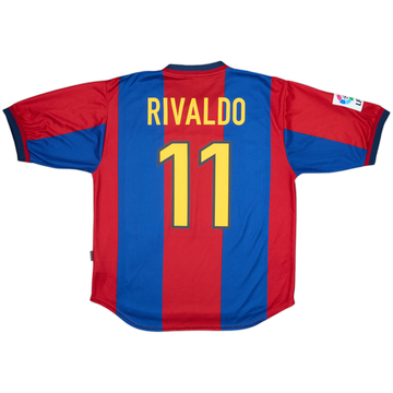 1998-00 Barcelona Home Shirt Rivaldo #11 - 9/10 - (L)