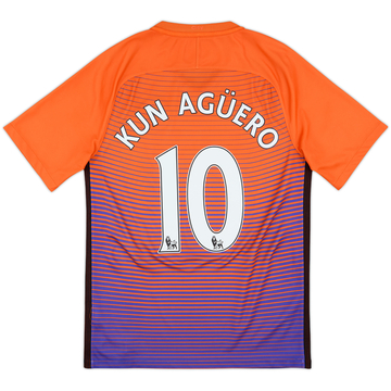 2016-17 Manchester City Third Shirt Kun Aguero #10 - 7/10 - (S)