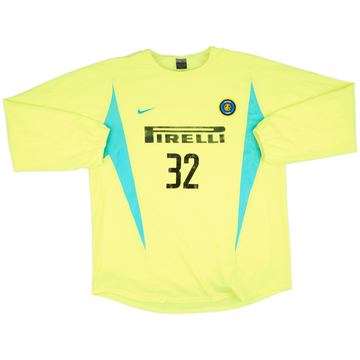 2002-03 Inter Milan Player Issue Training L/S Shirt #32 (Vieri) - 6/10 - (XL)