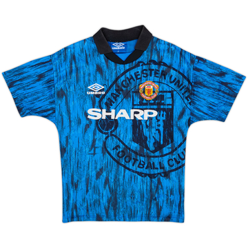 1992-93 Manchester United Away Shirt #7 - 8/10 - (L.Boys)