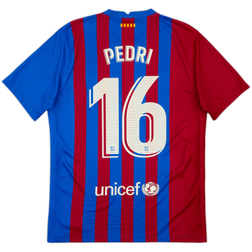 2021-22 Barcelona Home Shirt Pedri #16 - 8/10 - (M)